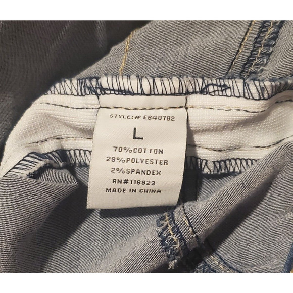 Easel Blue Jeans Jeggings Wash Denim White Side Stripe Stretch Women Size Large - Picture 4 of 4